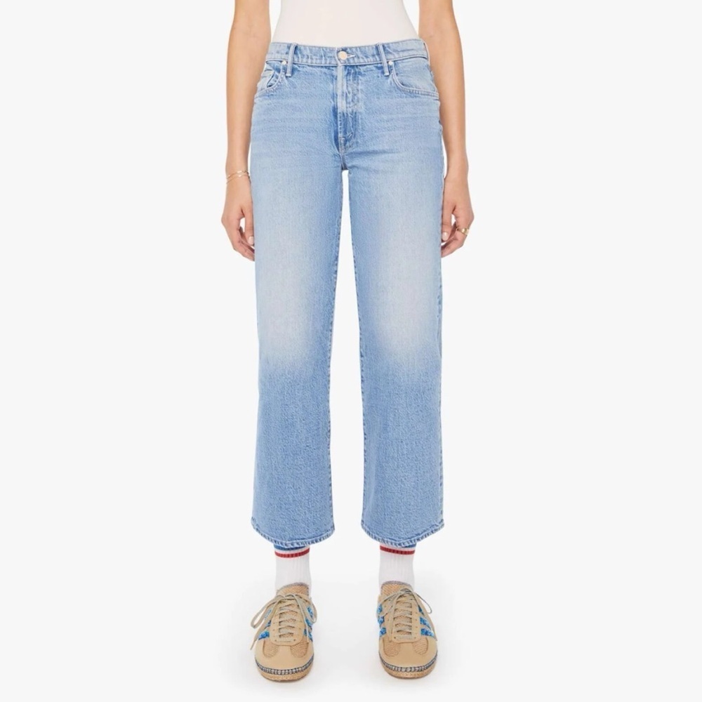 MOTHER The Mid Rise Maven Wide-Leg Ankle Jeans Magic School Bus Blue 28